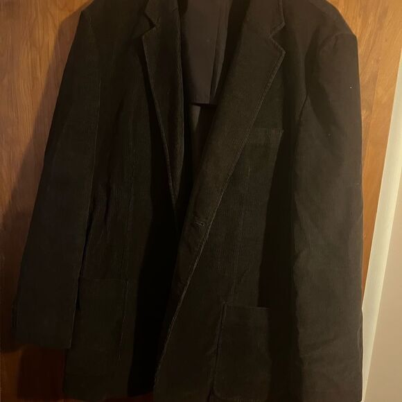 Club Room Men's Corduroy Sport Coat Black 44L (XL) Classic-Fit / Two but… - Picture 3 of 5